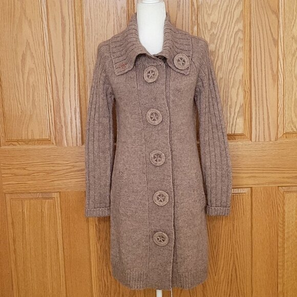 VTG Carducci Lambswool Alpaca Blend Cardigan Sweater Longline Duster - Picture 3 of 13